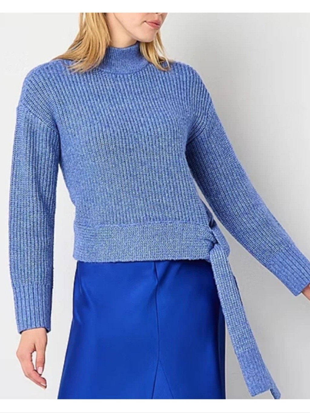 Worthington Knit Sweater With Side Tie